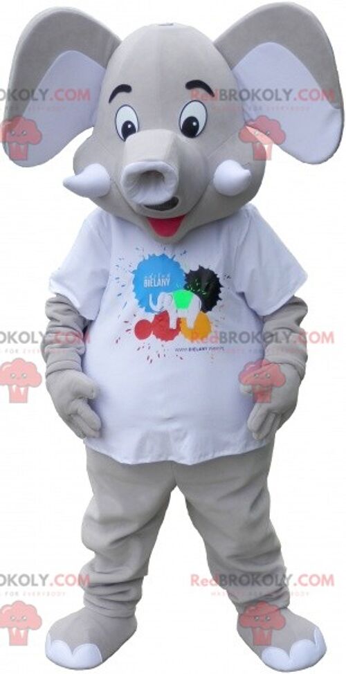 Brown bear REDBROKOLY mascot with a shoulder bag / REDBROKO_06298