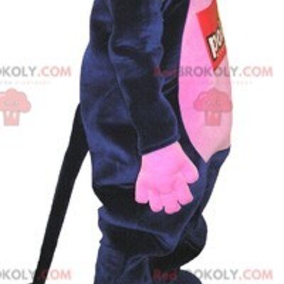 Brown rabbit REDBROKOLY mascot with a satchel / REDBROKO_06440