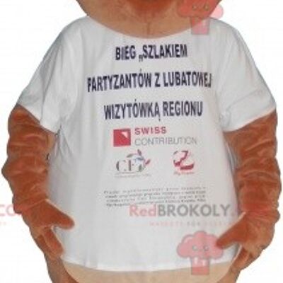 Sehr süßer brauner und bunter Dinosaurier REDBROKOLY Maskottchen / REDBROKO_06445