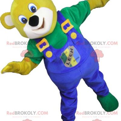 Brauner Teddy REDBROKOLY Maskottchen mit weißem T-Shirt / REDBROKO_06478