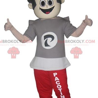 Very realistic gray giant fish REDBROKOLY mascot / REDBROKO_06630