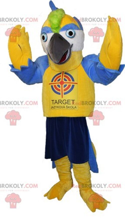 Big green and yellow parrot REDBROKOLY mascot / REDBROKO_06633