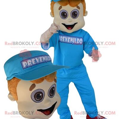 Rodent REDBROKOLY mascot with a funny head in sportswear / REDBROKO_06657