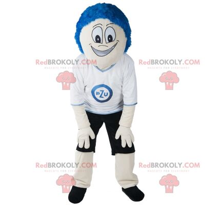 Giant white and blue soap bottle REDBROKOLY mascot / REDBROKO_06664