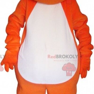 Mascotte de renard orange REDBROKOLY portant un t-shirt / REDBROKO_06711