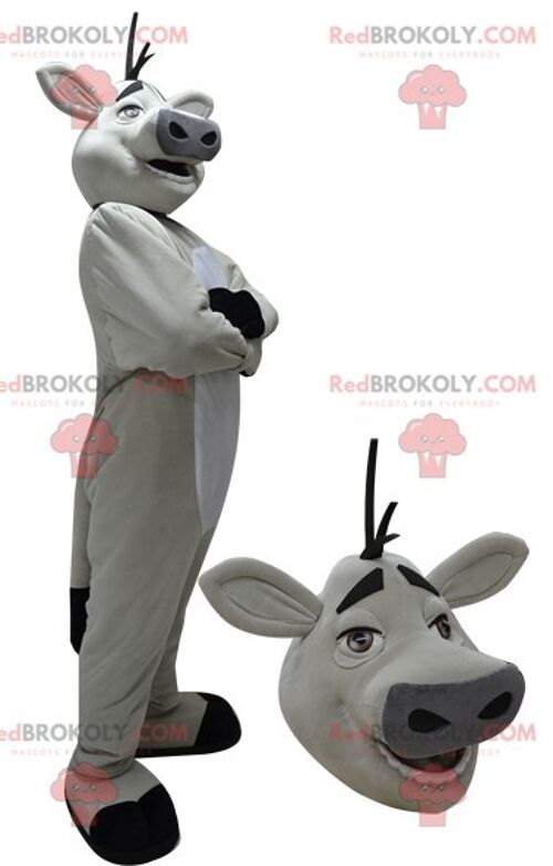 Giant white and black dairy cow REDBROKOLY mascot / REDBROKO_06760