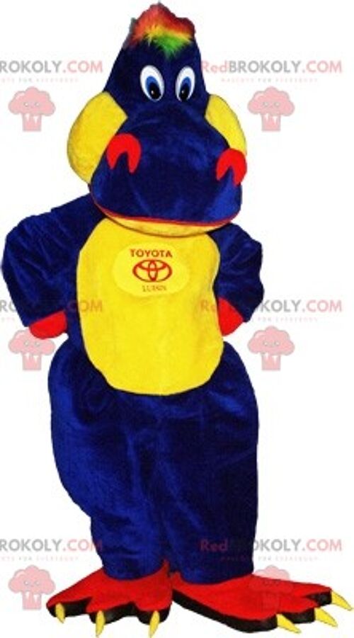 Red yellow and blue dragon dinosaur REDBROKOLY mascot / REDBROKO_06830