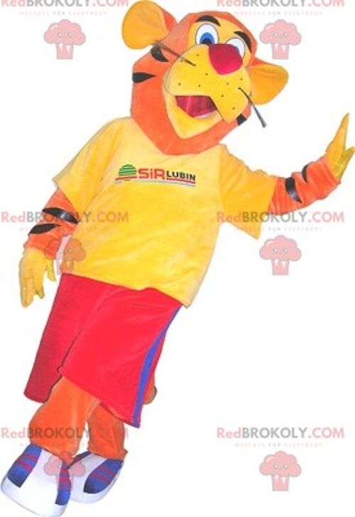 Orange yellow and black tiger REDBROKOLY mascot. Colorful REDBROKOLY mascot / REDBROKO_06844