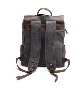 Messenger - Sac à dos rétro en cuir - Gris foncé 5