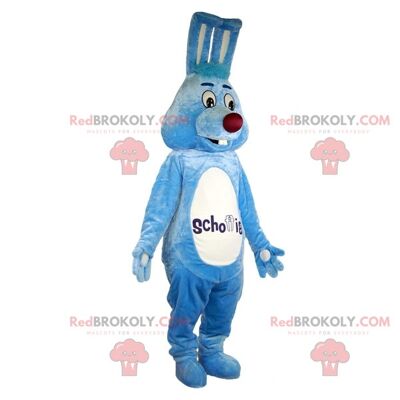 Tigre blu REDBROKOLY mascotte in abbigliamento sportivo arancione / REDBROKO_06891