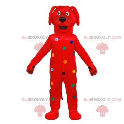 Mascota del perro rojo REDBROKOLY con lunares de colores / REDBROKO_06914