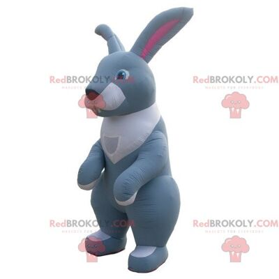 Colorful circus rabbit inflatable REDBROKOLY mascot with head down / REDBROKO_06965