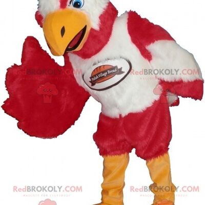 White eagle REDBROKOLY mascot in colorful sportswear / REDBROKO_07043