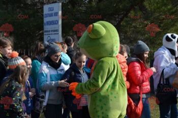 Mascotte de grenouille verte REDBROKOLY habillée en blanc et orange / REDBROKO_07080 1