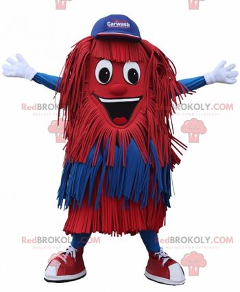 Mascotte de super héros REDBROKOLY avec un costume et un téléphone portable / REDBROKO_07138