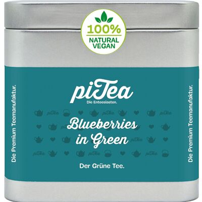 Blueberries in Green, Green Tea, Can