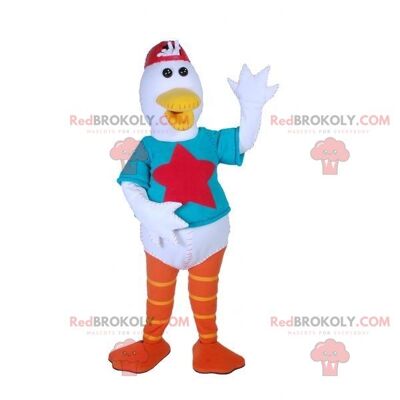 Brauner Löwe REDBROKOLY Maskottchen mit bunten Overalls / REDBROKO_07417