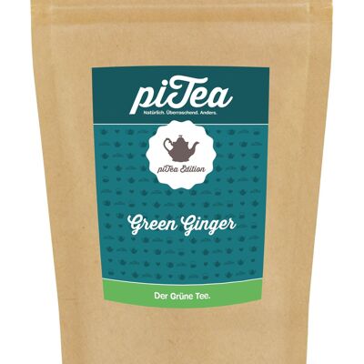 Green ginger, green tea, bag