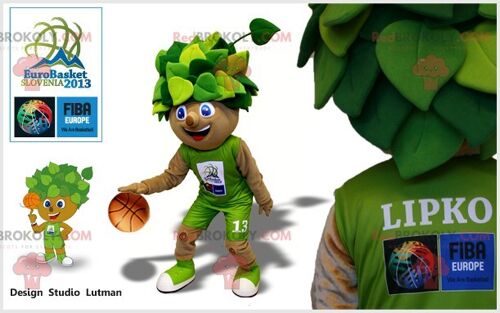Basketball player REDBROKOLY mascot with colored wicks / REDBROKO_07537