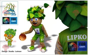 Mascotte de basketteur REDBROKOLY avec mèches colorées / REDBROKO_07537