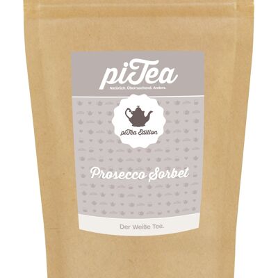Sorbete de Prosecco, té blanco, bolsa