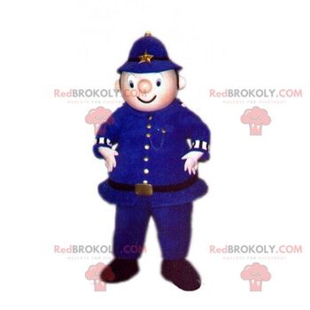 Mascotte de bonhomme de neige violet très souriant REDBROKOLY / REDBROKO_07692