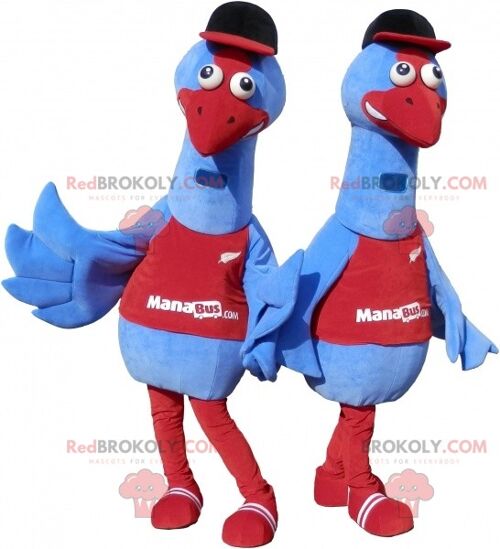 2 Mexican REDBROKOLY mascots in colorful traditional outfits / REDBROKO_07814