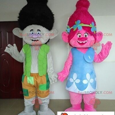 2 REDBROKOLY mascots a boy and a girl. 2 schoolchildren / REDBROKO_07818