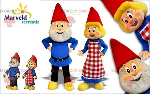 2 REDBROKOLY mascots a boy and a girl. 2 children 2 schoolchildren / REDBROKO_07826