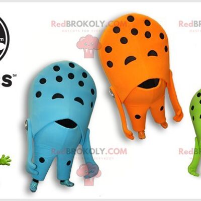 3 berühmte Crocs REDBROKOLY Maskottchen mit löchrigen Schuhen / REDBROKO_07836