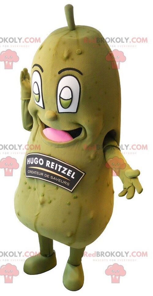 Giant green pickle REDBROKOLY mascot. The garden of Orante / REDBROKO_07972
