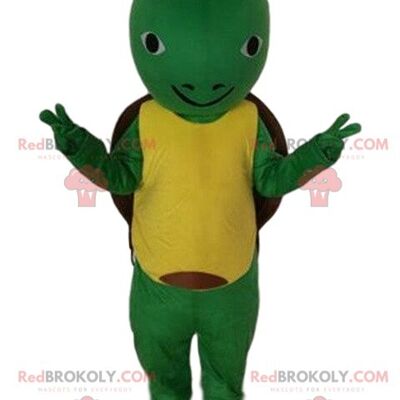 Very smiling turtle REDBROKOLY mascot. Turtle costume / REDBROKO_08030