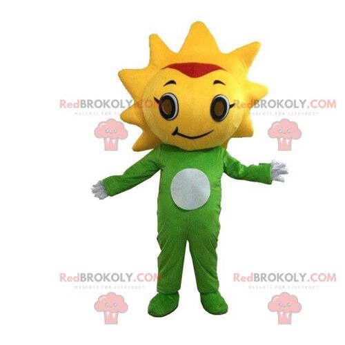 Yellow and orange sun costume REDBROKOLY mascot. Spring costume / REDBROKO_08067