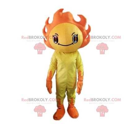 Yellow and green sun costume REDBROKOLY mascot. Summer costume / REDBROKO_08068