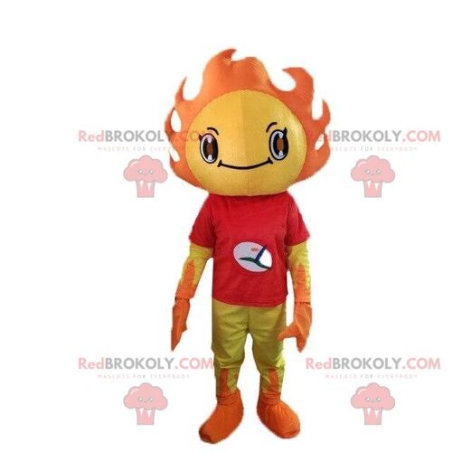 Sun disguise REDBROKOLY mascot. Spring summer costume / REDBROKO_08070