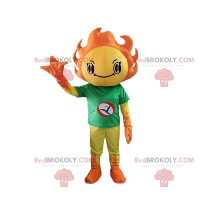 Yellow and orange sun costume REDBROKOLY mascot. Summer costume / REDBROKO_08071