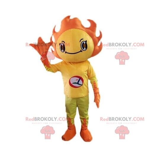 Yellow and orange sun costume REDBROKOLY mascot. Summer costume / REDBROKO_08072