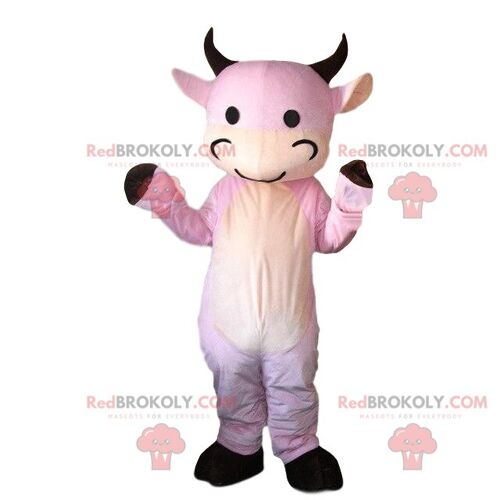 Brown cow costume REDBROKOLY mascot. Cow disguise costume / REDBROKO_08075