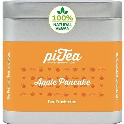 Apple pancake, fruit tea, can