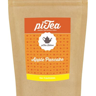 Apple pancake, fruit tea, bag