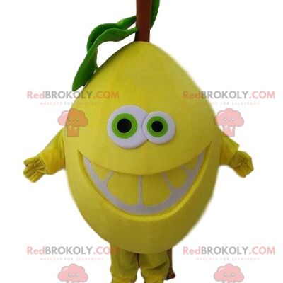 Giant yellow lemon costume REDBROKOLY mascot. Smiling lemon costume / REDBROKO_08099