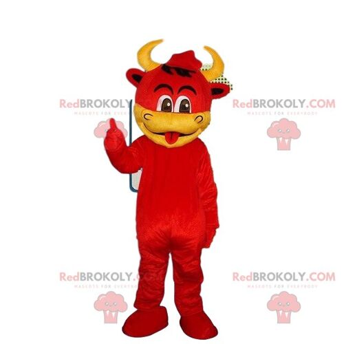 Elegant cow costume, female costume, farmer REDBROKOLY mascot / REDBROKO_08142