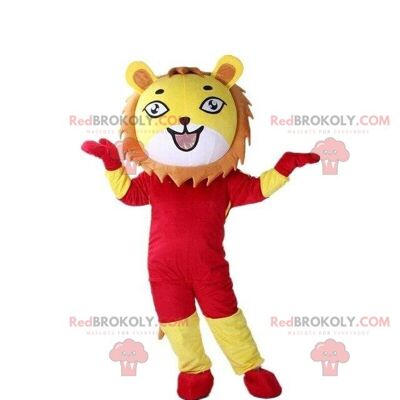 3 lion REDBROKOLY mascots, feline costume, jungle costume / REDBROKO_08155