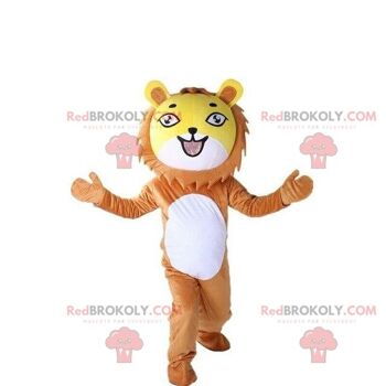 Mascotte de lion jaune REDBROKOLY, costume de lion, costume de lionceau / REDBROKO_08157