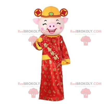 Mascotte du zodiaque chinois REDBROKOLY, costume de cochon, costume de cochon / REDBROKO_08164
