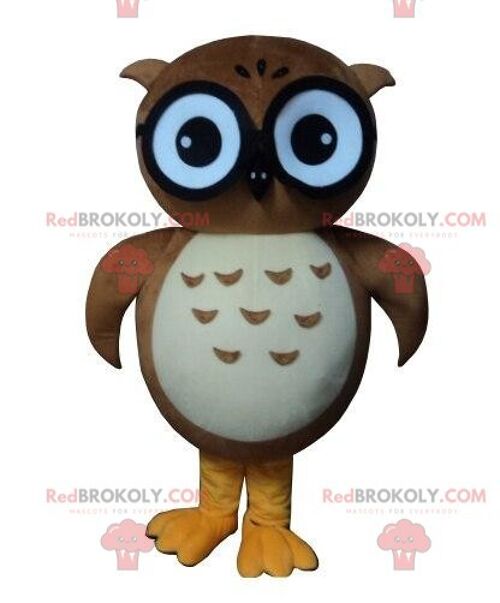 Owl REDBROKOLY mascot with big eyes, owl costume, owl / REDBROKO_08169