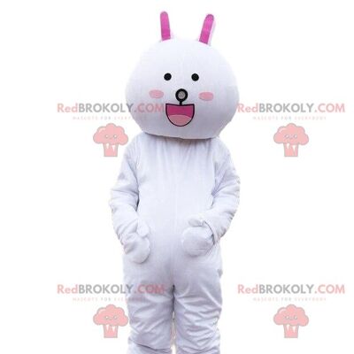 Rabbit REDBROKOLY mascot, plush bunny costume. Giant plush / REDBROKO_08180