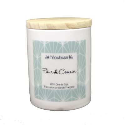 Ceramic & Wood Candle - Cherry Blossom