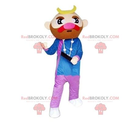 Colorful samurai REDBROKOLY mascot, Asian costume, imperial disguise / REDBROKO_08213