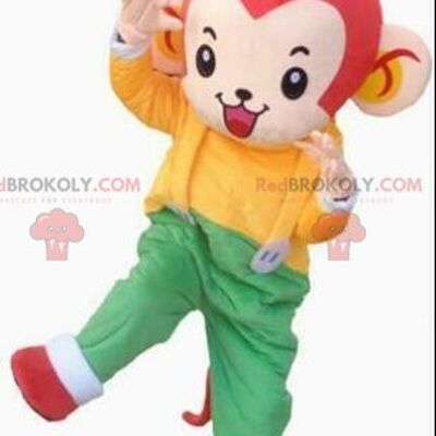 Monkey REDBROKOLY mascot in Asian outfit, Asian costume, giant monkey / REDBROKO_08225
